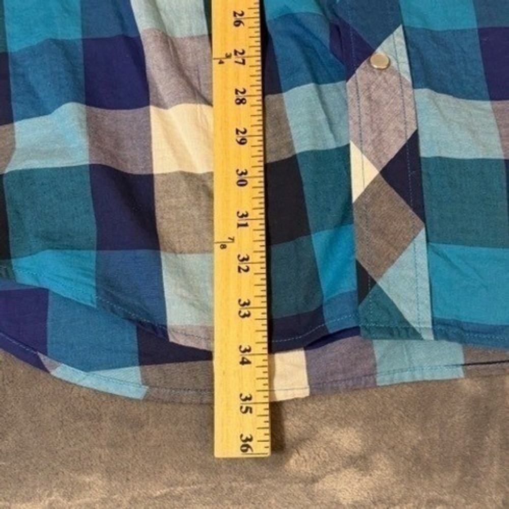 Roper Blue Plaid Pearl Snap Long Sleeve Button Down Western Shirt Mens 2XL EUC‎ - Picture 9 of 10